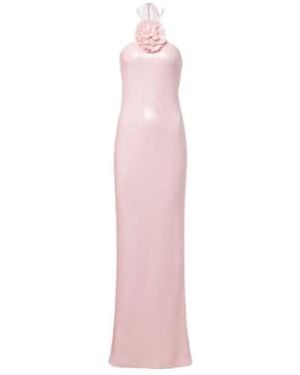 Rodarte Floral Applique Sequined Gown - Pink