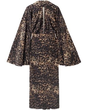 Johanna Ortiz Post Treasured Open-Back Cutout Leopard-Print Silk-Blend Maxi Dress - Multicolour