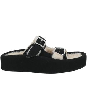 MM6 by Maison Margiela Minimalist Round-Toe Sandals - Black