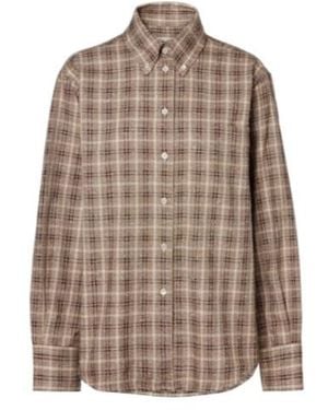 Rohe Checked Bouclé Cotton And Silk-Blend Overshirt - Brown