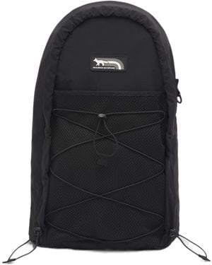 Maison Kitsuné Maison Kitsuné Flash Fox Patch Zipped Backpack - Black
