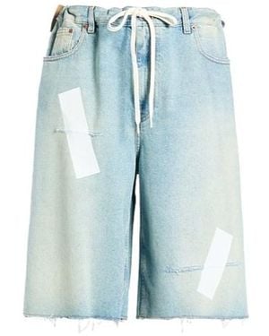 MM6 by Maison Margiela Light-Colored Denim Shorts - Blue