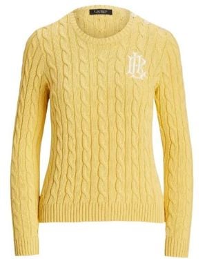 Polo Ralph Lauren Cable-Knit Embroidered Sweater - Yellow