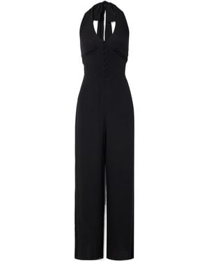 RIXO London Shana Crepe Haltnerneck Jumpsuit - Black