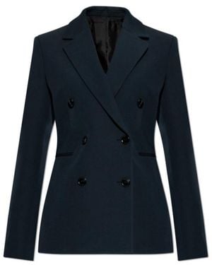 Alaïa Alaïa Cinched Double Breasted Blazer - Blue
