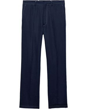 Prada Linen Trousers - Blue