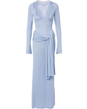 AYA MUSE Lace-Trimmed Maxi Dress - Blue