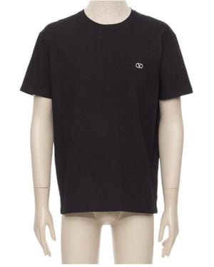 Valentino Vlogo Embroidered Crewneck T-Shirt - Black
