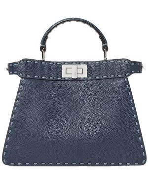 Fendi Multicoloured Selleria Bag With 556 Hand-Sewn Topstitches - Blue