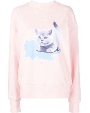 MSGM Cat-Print Sweatshirt - Pink