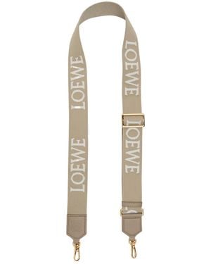 Loewe Logo-Jacquard Canvas Bag Strap - White