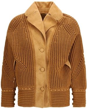 Ermanno Scervino Oversized Knit Cardigan - Brown