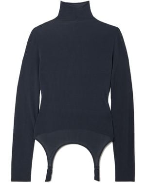 Jean Paul Gaultier Form-Fitting Turtleneck Top - Blue