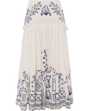 ALÉMAIS Leela Midi Skirt - White