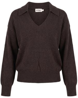 Not Shy Palmer Cashmere Polo-Collar Jumper - Black