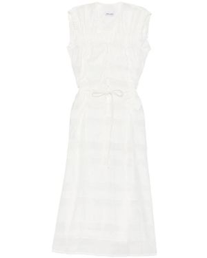 Low Classic Tie-Waist Midi Dress - White