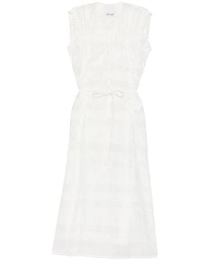 Low Classic Tie-Waist Midi Dress - White