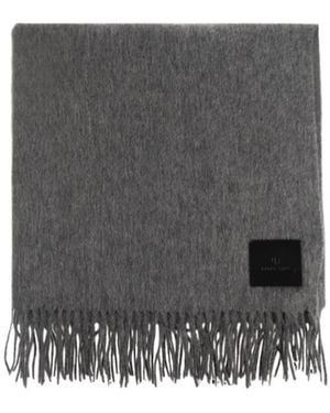 Anine Bing Fringed Wool Scarf - Grey