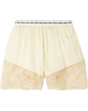 Sea Ethel Lace-Trimmed Satin-Jacquard Shorts - Natural