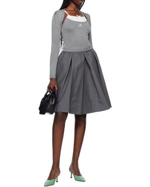 ShuShu/Tong Patchwork Knit Sling Tank Top - Gray