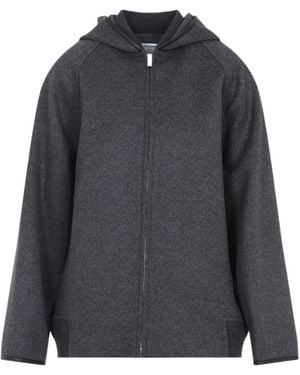 Bottega Veneta Double Face Hooded Blouson - Grey