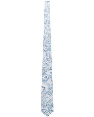 Etro Paisley Jacquard Tie - White