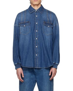 McQueen Buttoned Denim Shirt - Blue