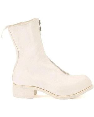 Guidi Pl2 Front Zipper Ankle Boot - Natural