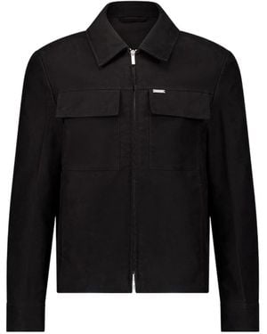 Ferragamo Ferragamo Logo Plaque Zipped Jacket - Black