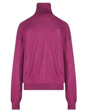 Saint Laurent Turtleneck Knitted Sweater - Pink