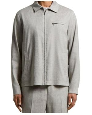 Peserico Long Sleeve Zip-Up Shirt Jacket - Grey