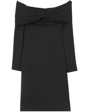 Burberry Gathered-Detail Off-Shoulder Stretch Midi Dress - Black