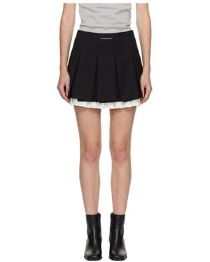 Marissa Chiara Logo Pleated Skirt - Black