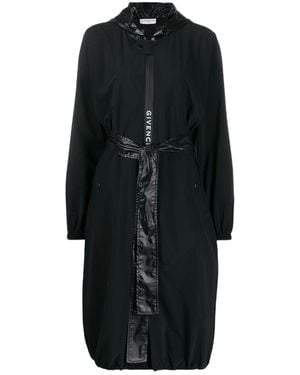 Givenchy Hooded Belted Raincoat - Black