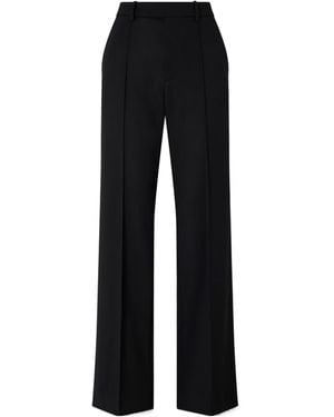 Nili Lotan Etoile Wool Twill Straight Leg Casual Trousers - Black