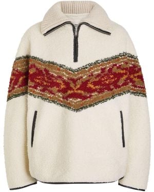 Isabel Marant Marner Jacquard Bouclé Sweatshirt - White