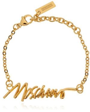 Moschino Logo Embellished Bracelet - Metallic