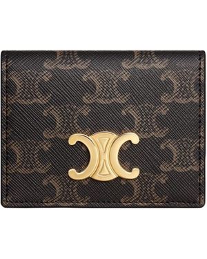 Celine Bi-Fold Card Holder Triomphe - Black