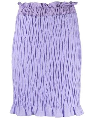 MSGM Shirred-Effect Mini Skirt - Purple