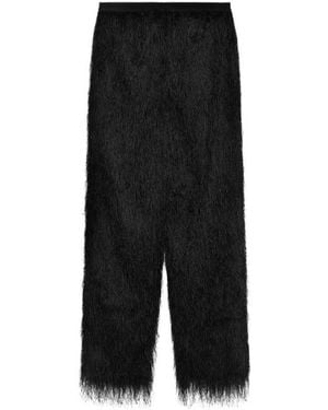 Loulou de Saison Straight-Cut Fringed Casual Trousers - Black