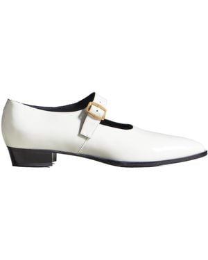 Bally Glossed-Leather Mary Jane Flats - White