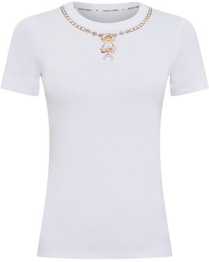 Marine Serre Short Sleeved Crewneck T-Shirt - White