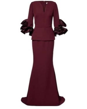 Safiyaa Clemenza Crepe Gown - Red