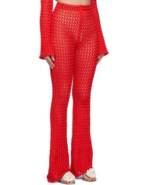 Moschino Crocheted Casual Trousers - Red