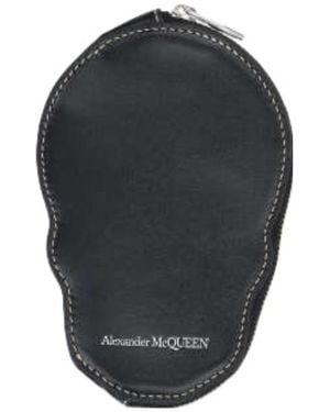 McQueen Skull Zipped Wallet - Grey