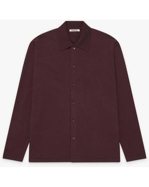 AURALEE Collared Cardigan - Purple