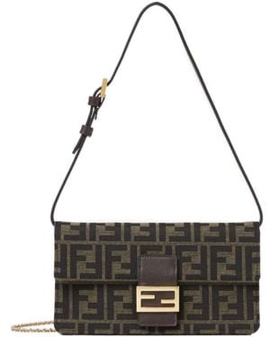 Fendi Tube Ff-Jacquard Wallet - White
