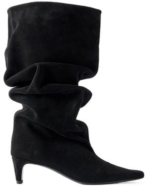 STAUD Suede Knee Boots - Black