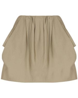 Balmain Pleated Pocket Mini Skirt - Natural