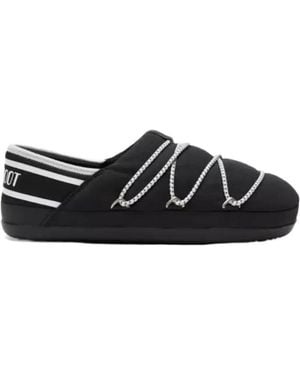 Moon Boot Embellished Slippers - Black